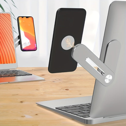 Magnetic laptop phone holder